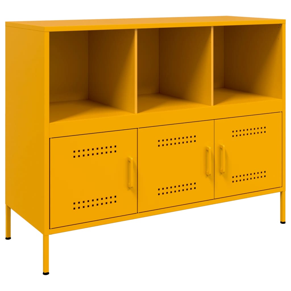 Komoda boja senfa 100,5 x 39 x 79 cm čelični