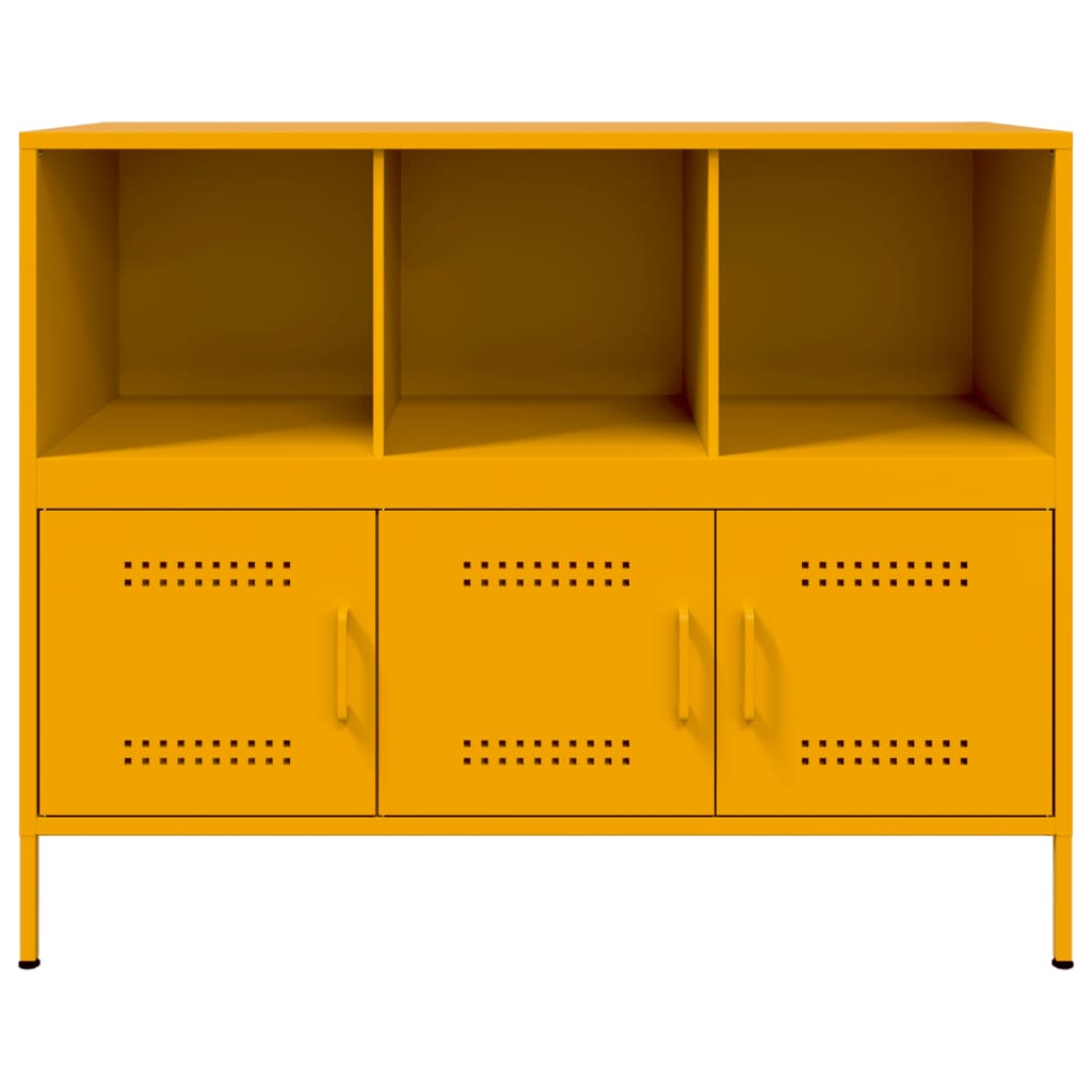 Komoda boja senfa 100,5 x 39 x 79 cm čelični