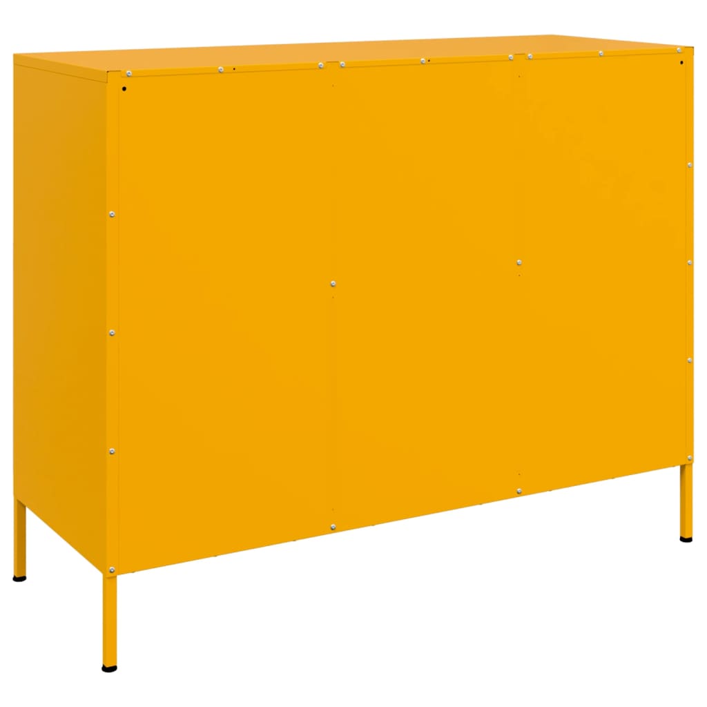 Komoda boja senfa 100,5 x 39 x 79 cm čelični