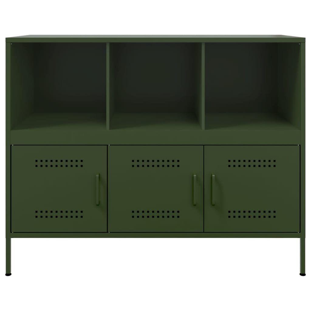 Komoda maslinastozeleni 100,5 x 39 x 79 cm čelična