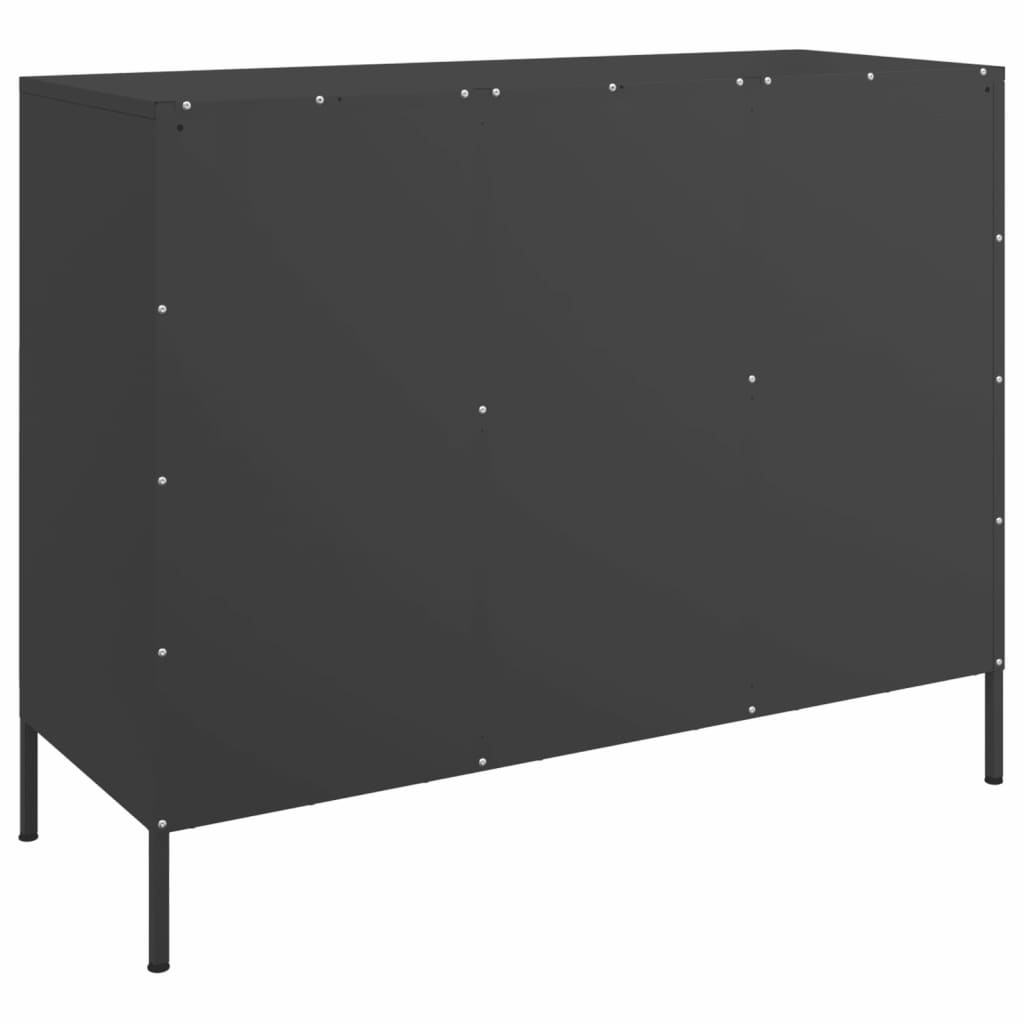 Komoda crna 100,5 x 39 x 79 cm čelik