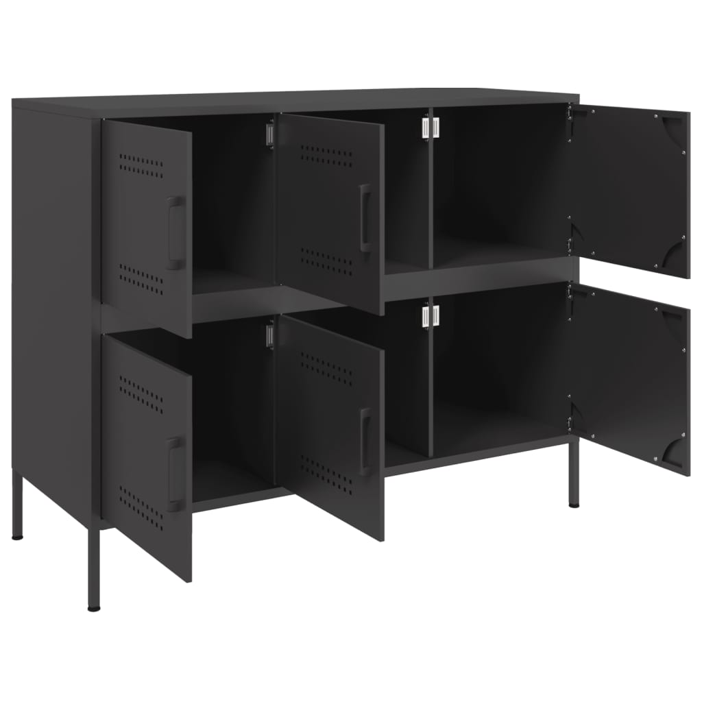 Komoda crna 100,5 x 39 x 79 cm čelik