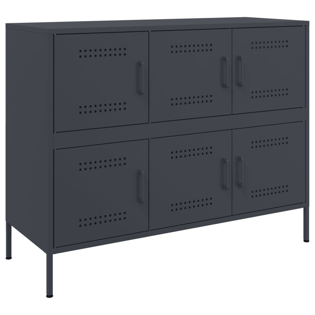 Komoda antracit 100,5 x 39 x 79 cm čelik