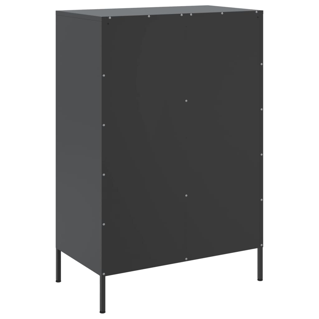 Visoka komoda crna 68 x 39 x 101,5 cm od čelika