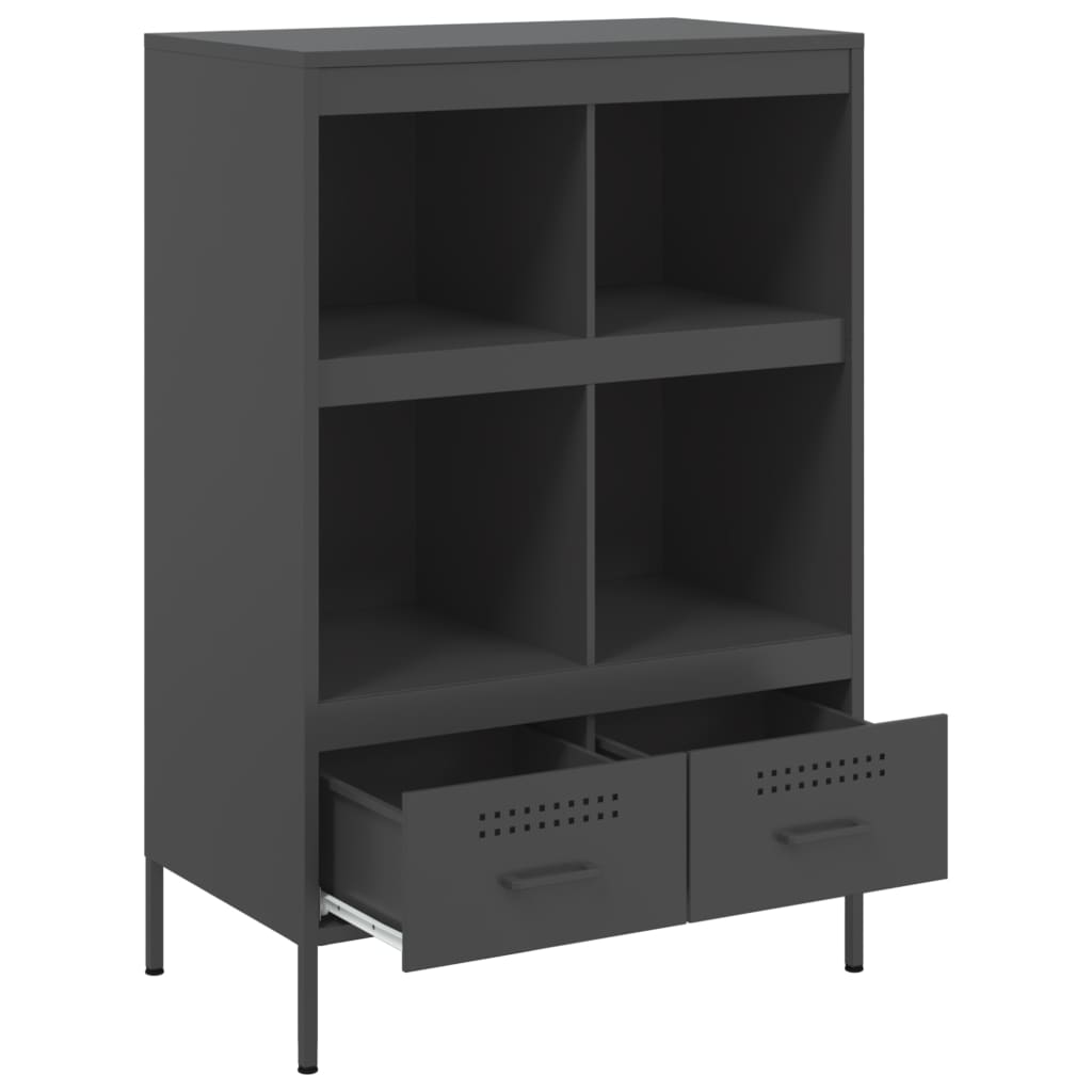 Visoka komoda crna 68 x 39 x 101,5 cm od čelika