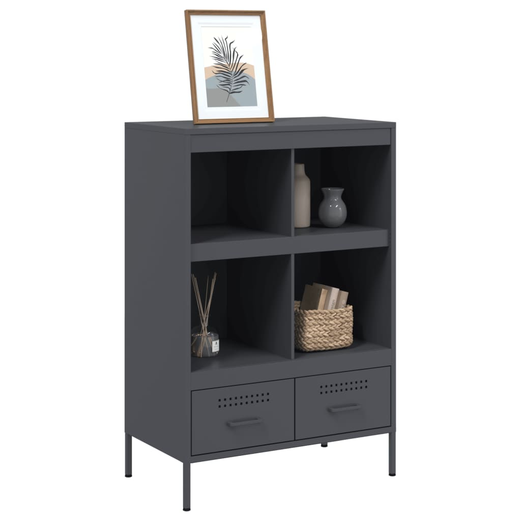 Visoka komoda antracit 68x39x101,5 cm od čelika