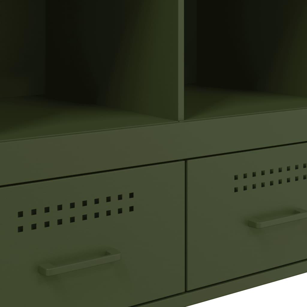 Visoka komoda maslinastozeleni 68x39x101,5 cm od čelika