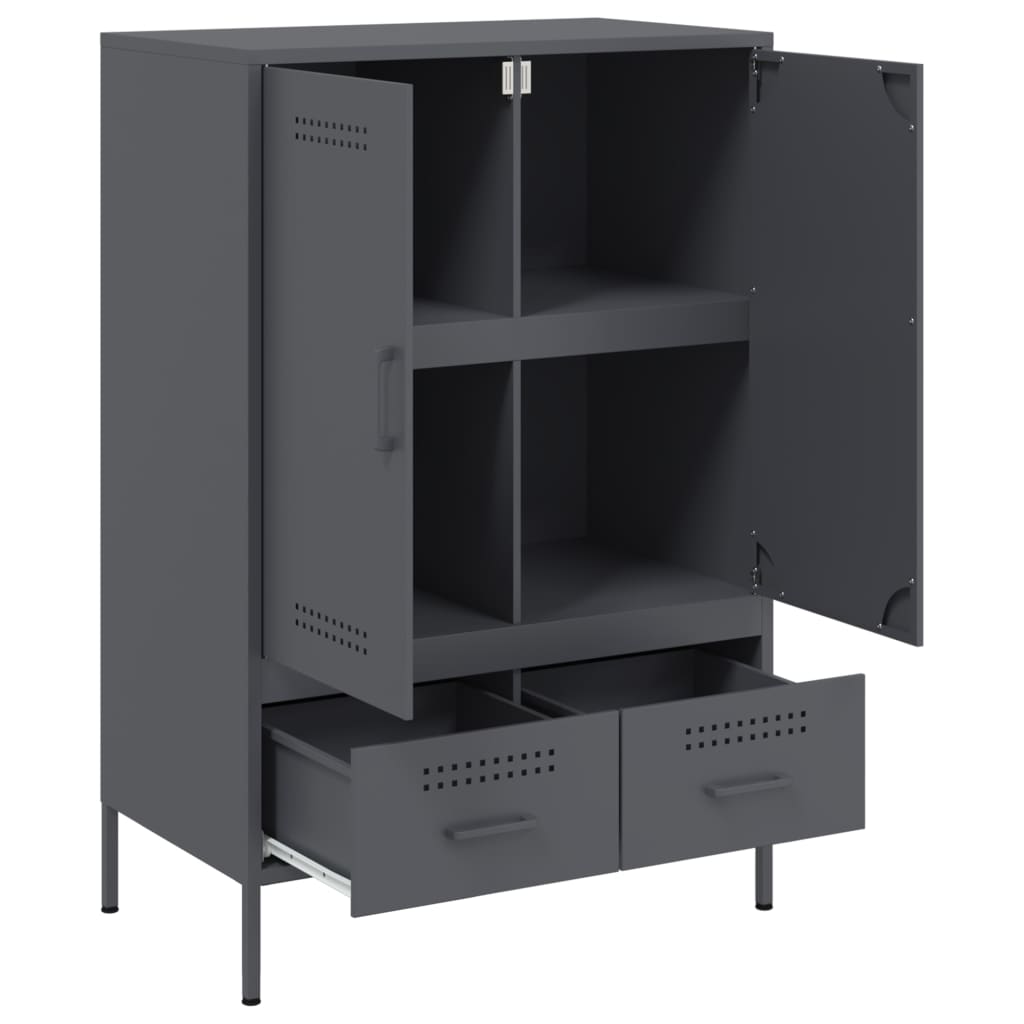 Visoka komoda antracit 68x39x101,5 cm od čelika