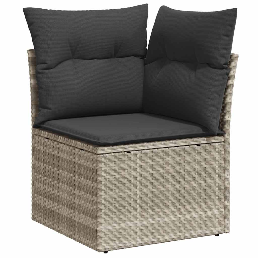 8-dijelni set vrtnih sofa od poliratana s jastucima svjetlosivi