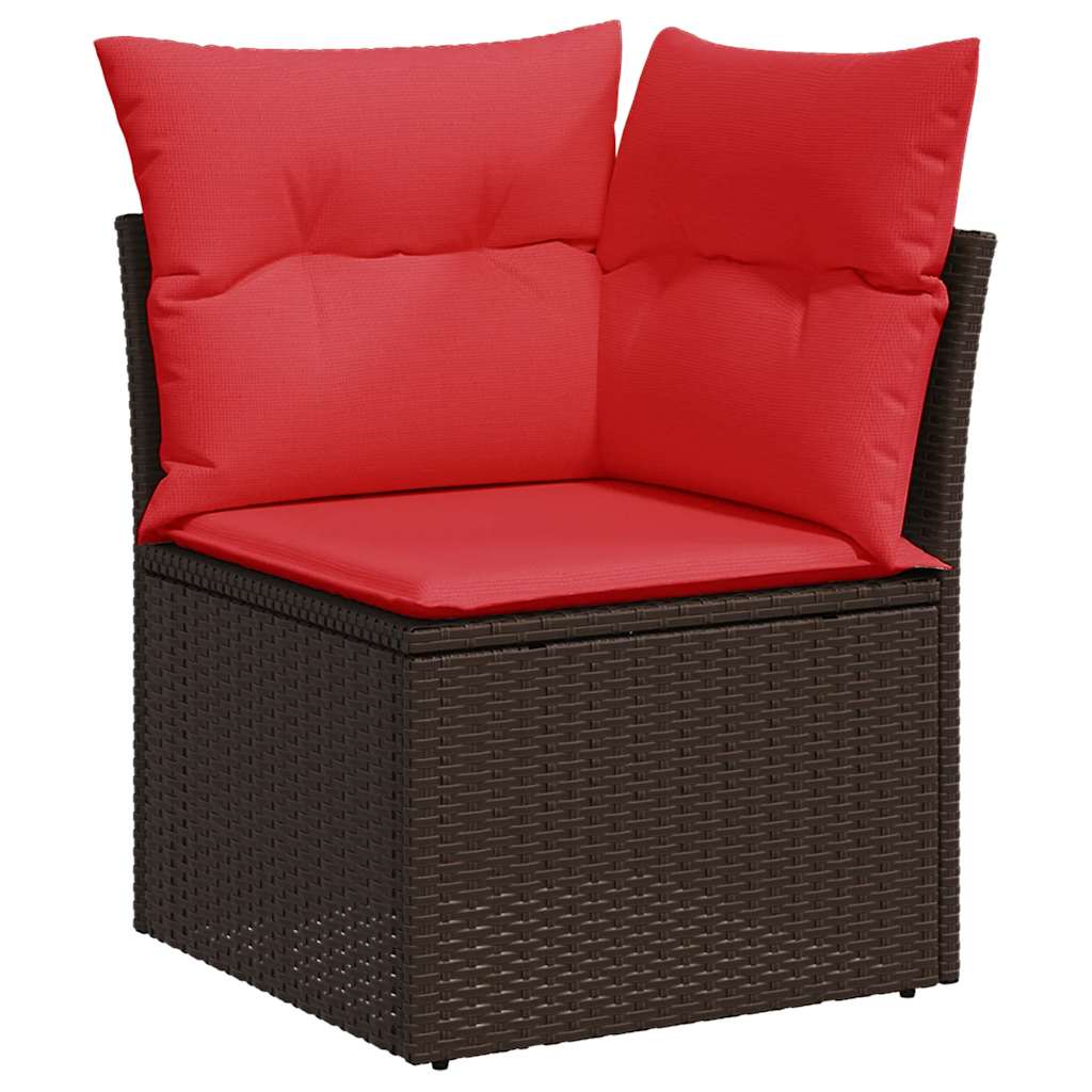 Vrtni set od 5 dijelova s jastucima, smeđi poliratan