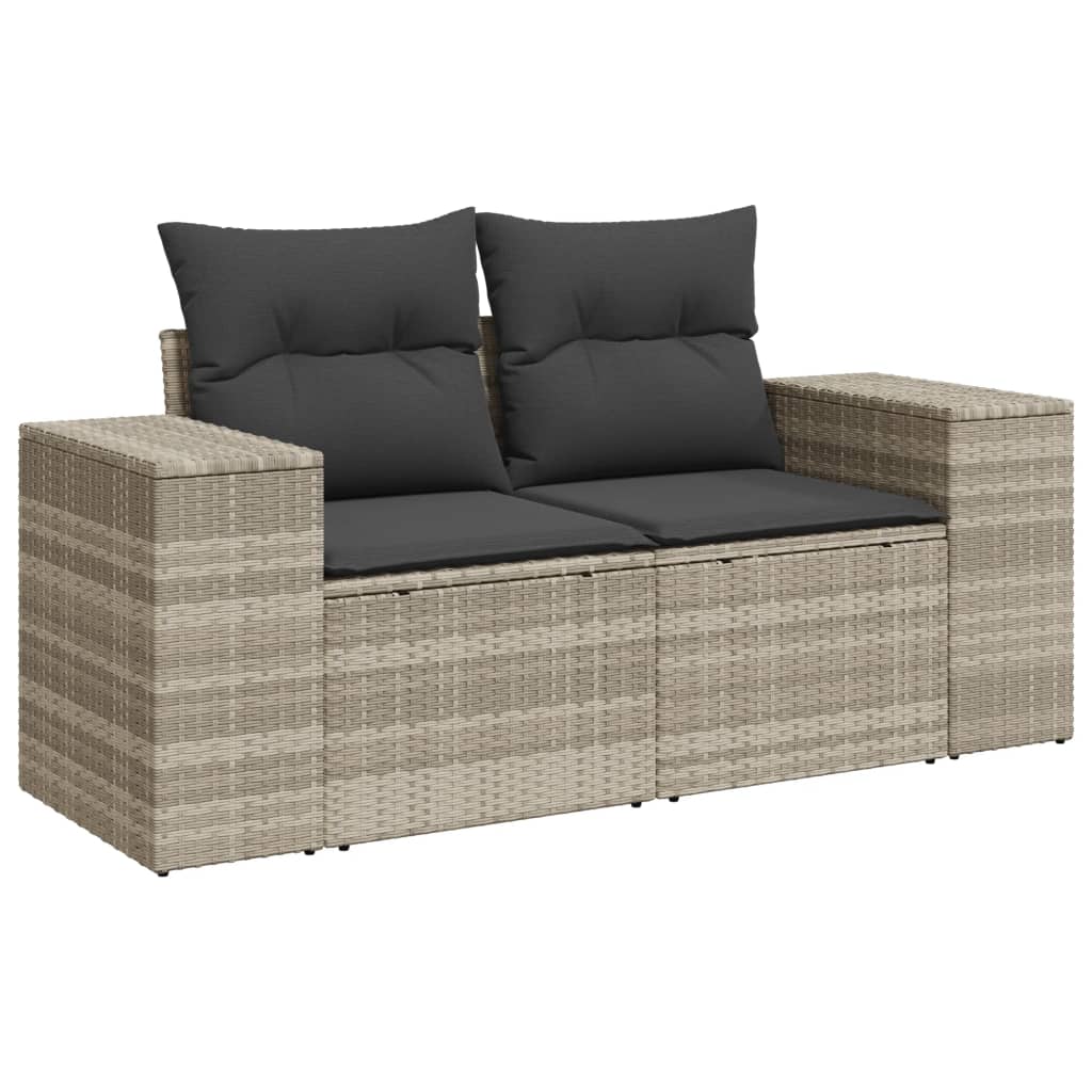 6-dijelni set vrtnih sofa od poliratana s jastucima svjetlosivi