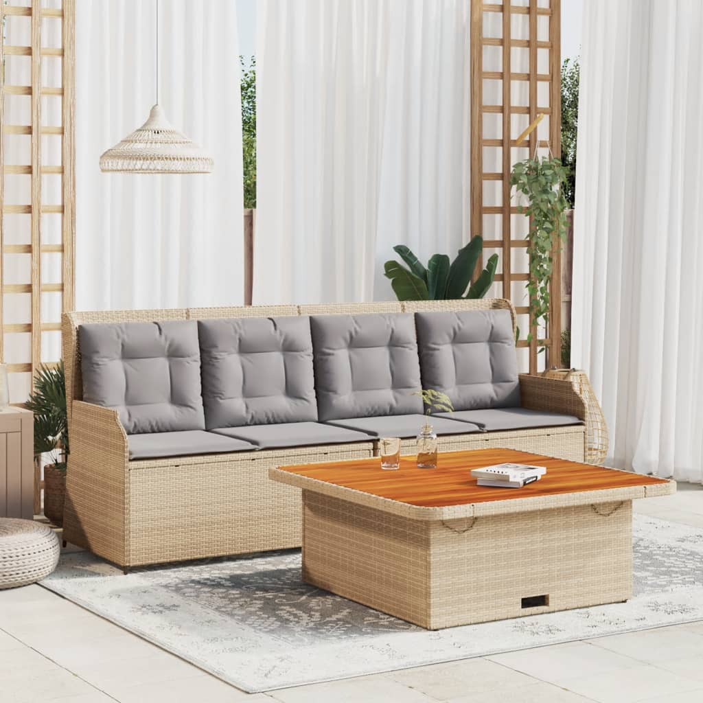 3-dijelni set vrtnih sofa od poliratana s jastucima bež