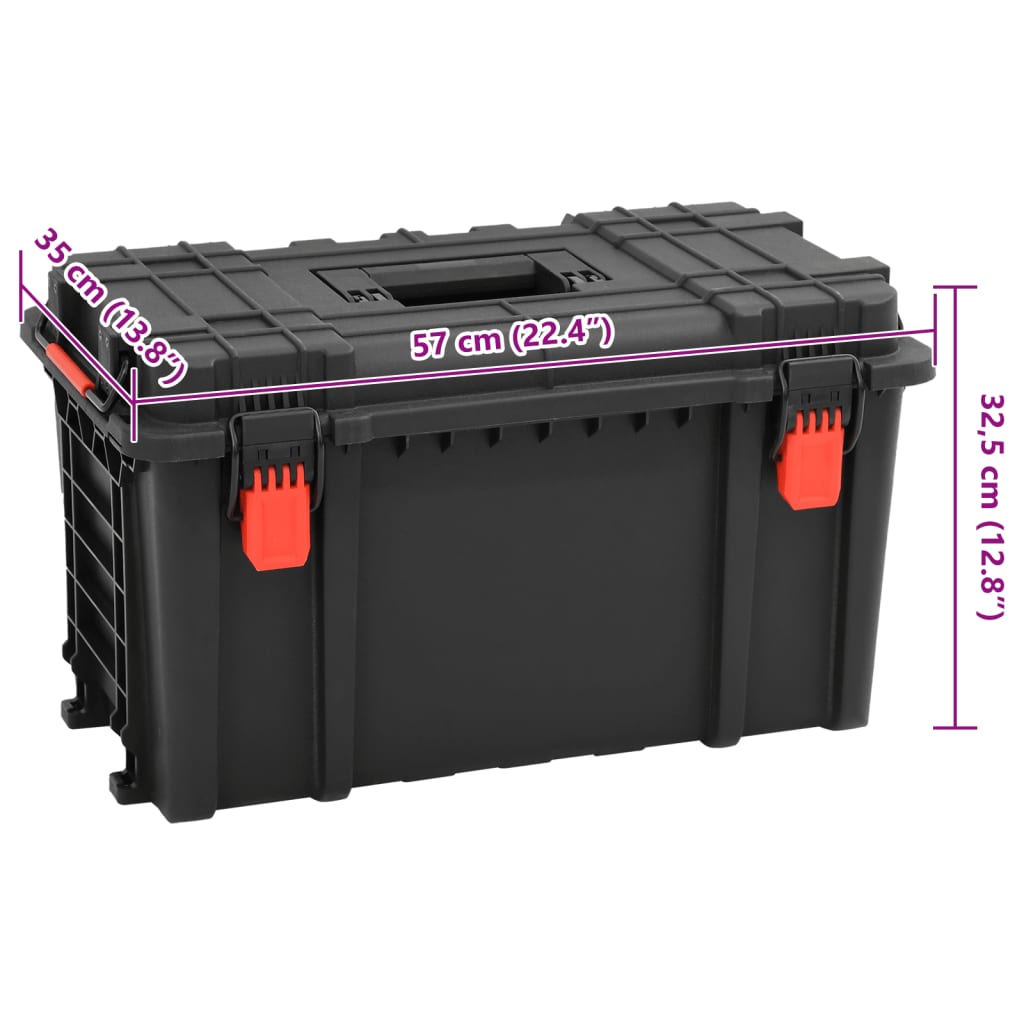 Prijenosni kovčeg crni 57x35x32,5 cm od PP-a