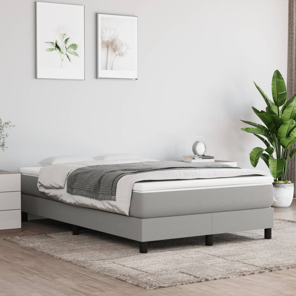 Krevet s oprugama i madracem svjetlosivi 120x190 cm od tkanine