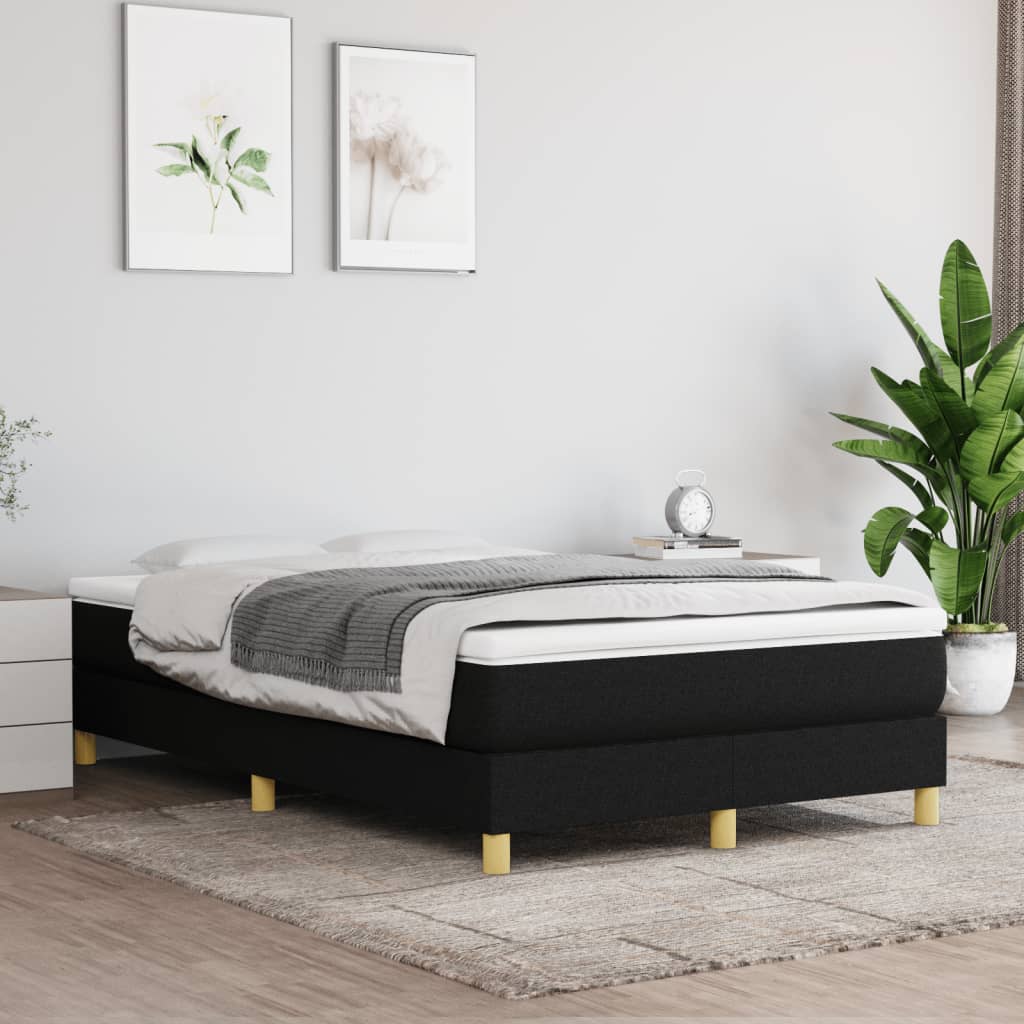 Krevet box spring s madracem crni 120 x 190 cm od tkanine