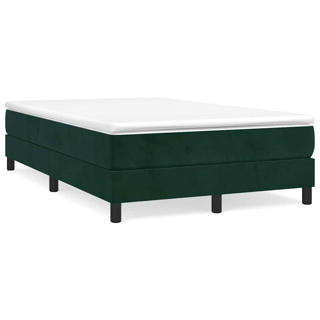 Krevet box spring s madracem tamnozeleni 120x190 cm baršunasti