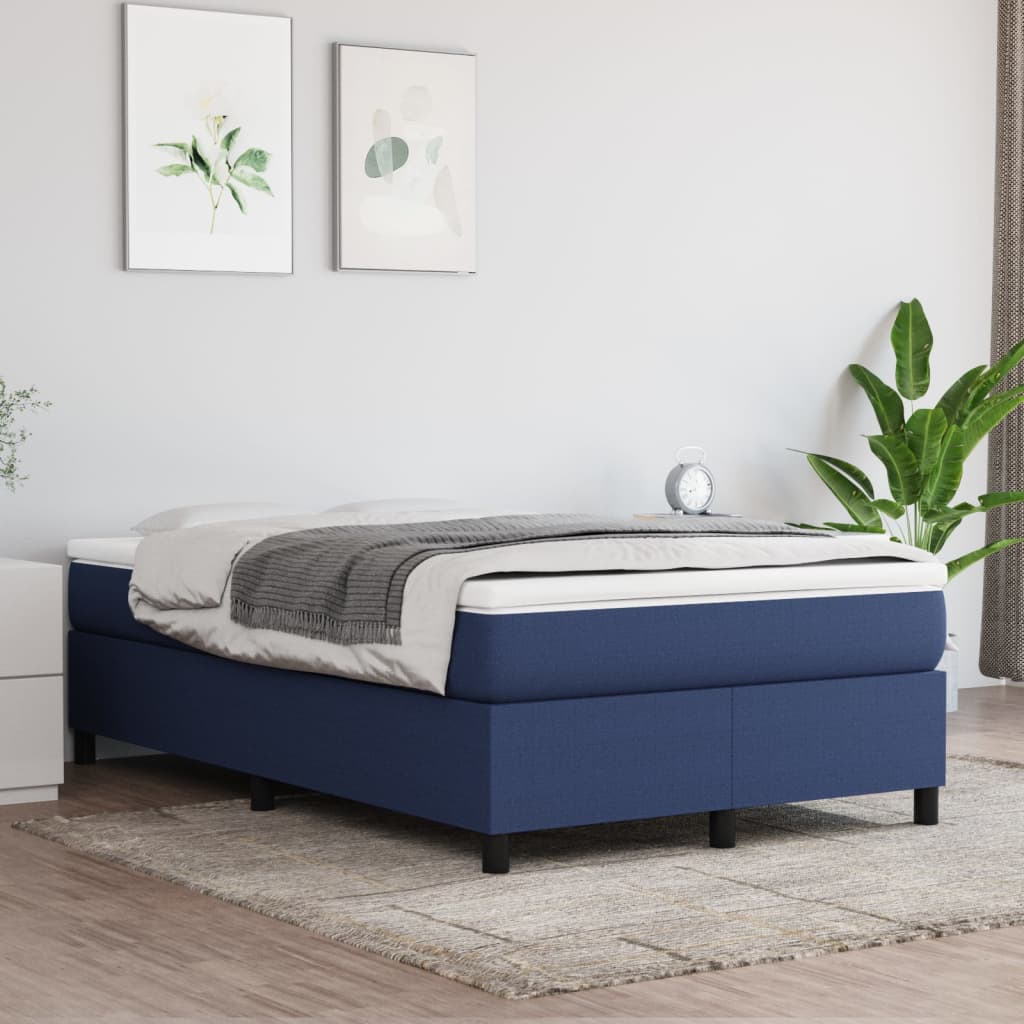 Krevet s oprugama i madracem plavi 120 x 190 cm od tkanine