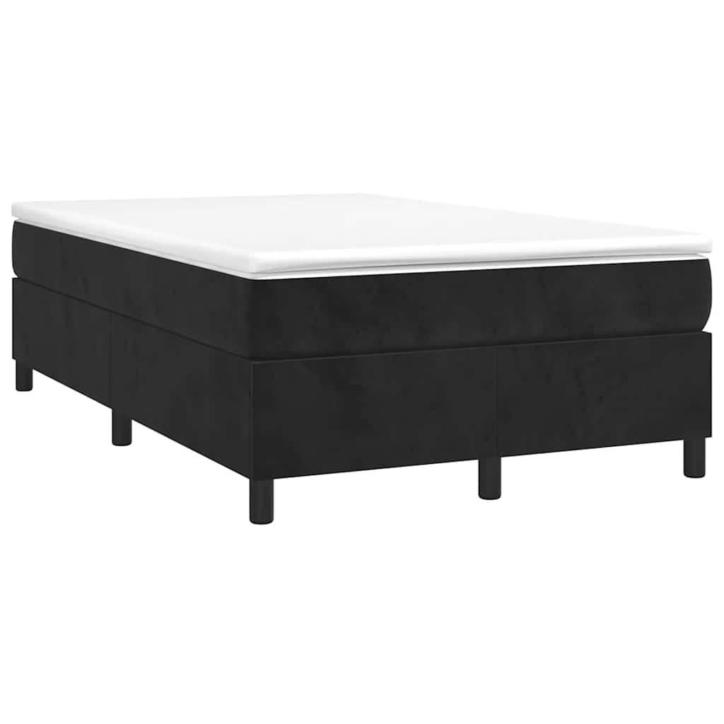 Krevet box spring s madracem crni 120 x 190 cm baršunasti