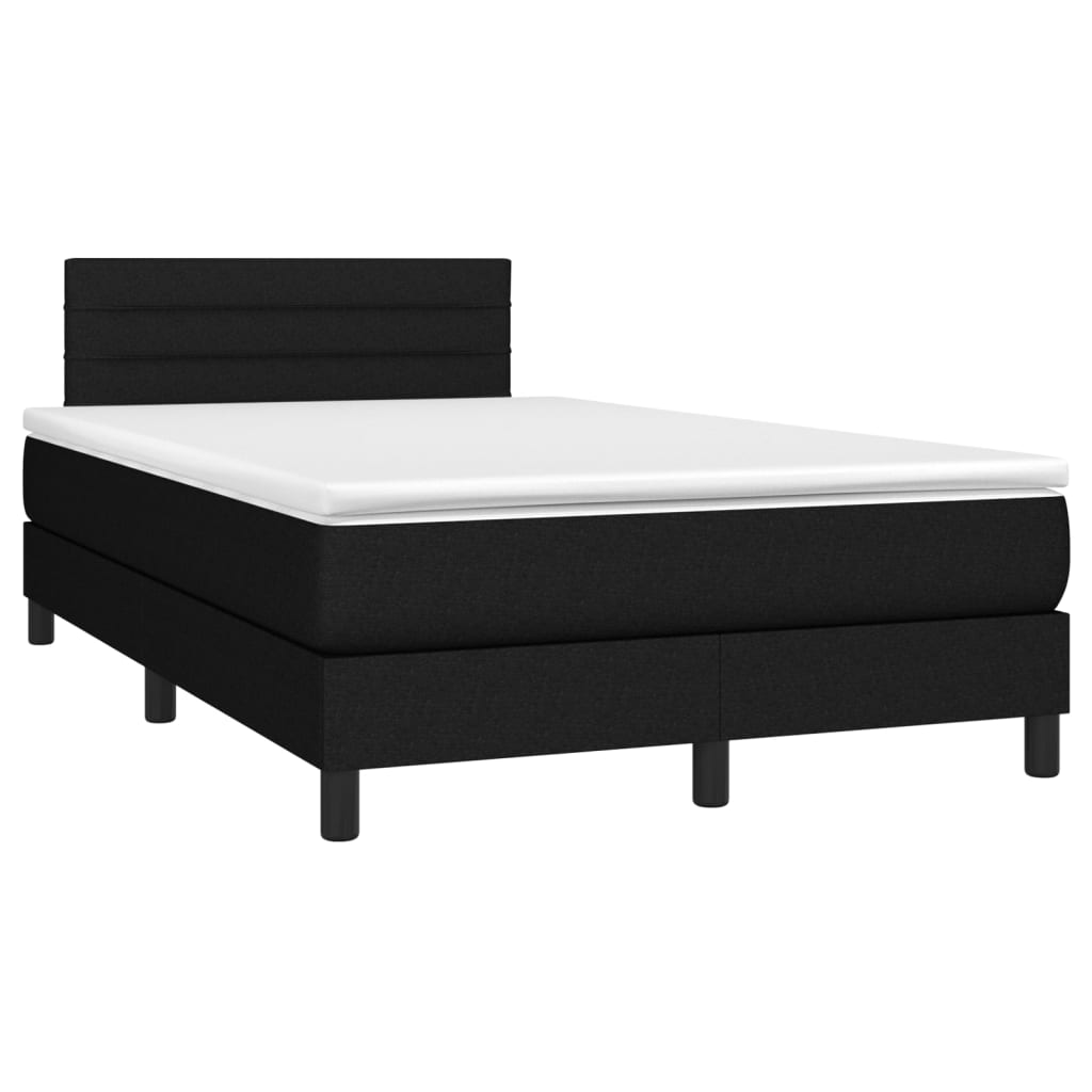 Krevet box spring s madracem crni 120 x 190 cm od tkanine