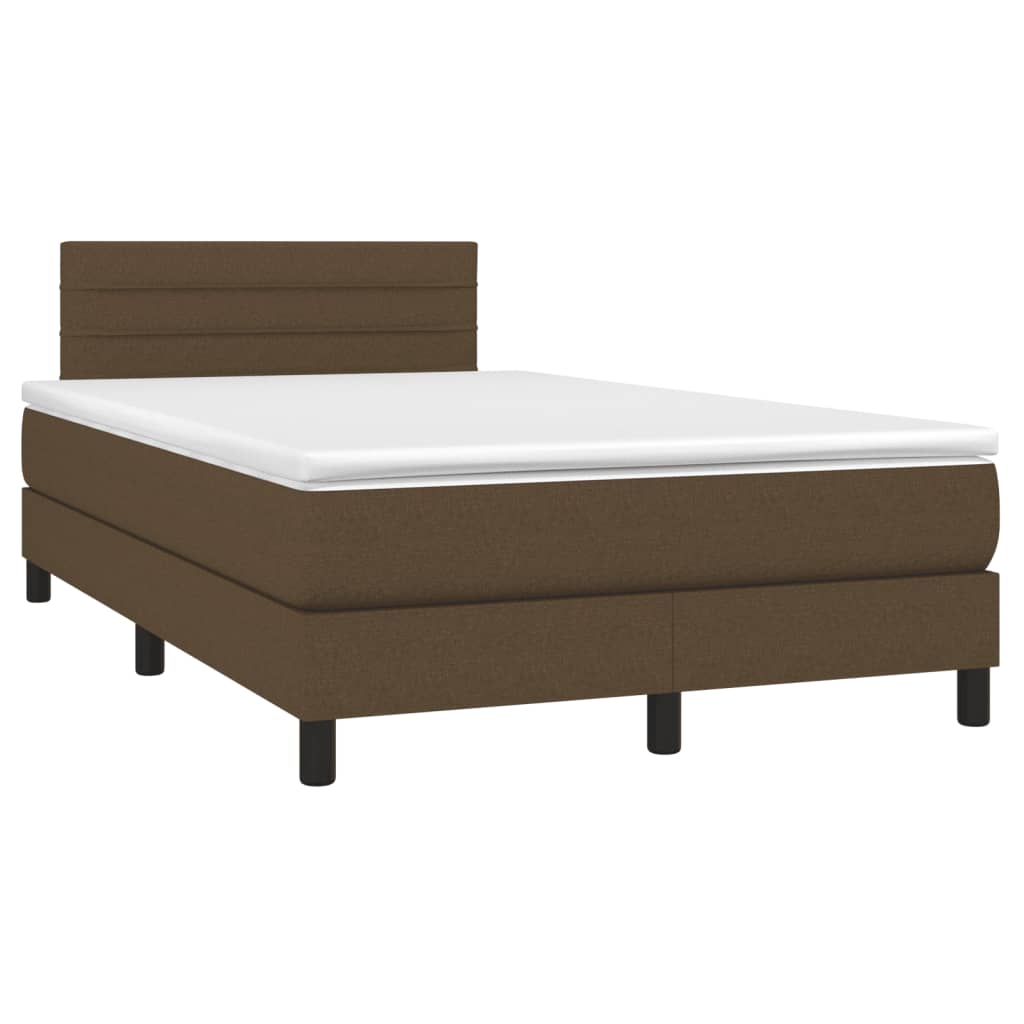 Krevet box spring s madracem tamnosmeđi 120 x 190 cm od tkanine