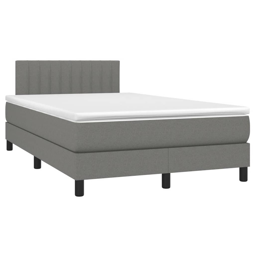 Krevet box spring s madracem tamnosivi 120 x 190 cm tkanina