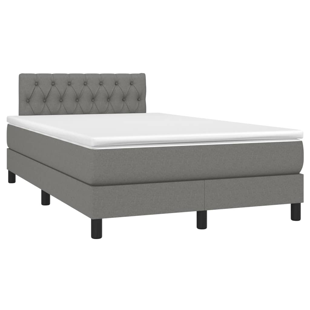 Krevet box spring s madracem tamnosivi 120 x 190 cm tkanina