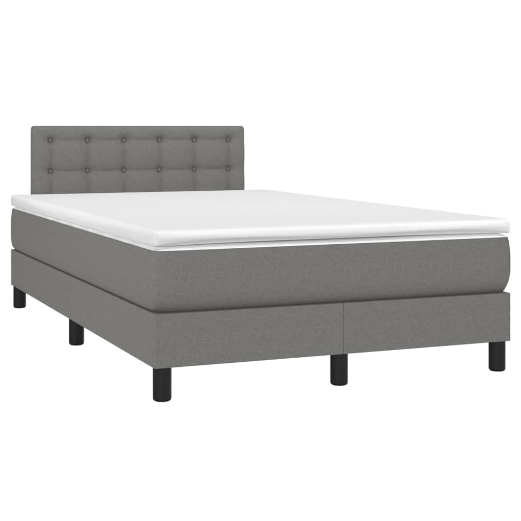 Krevet box spring s madracem tamnosivi 120 x 190 cm tkanina