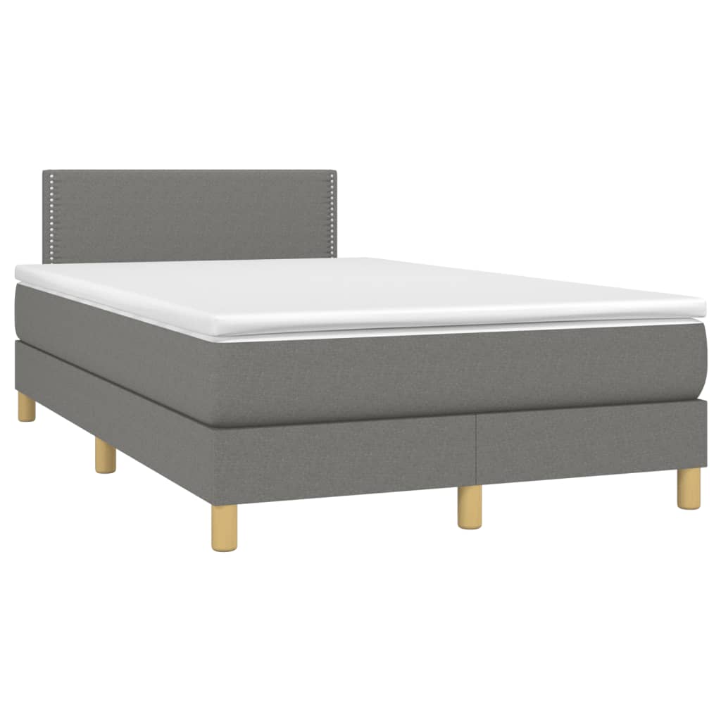 Krevet box spring s madracem tamnosivi 120 x 190 cm tkanina