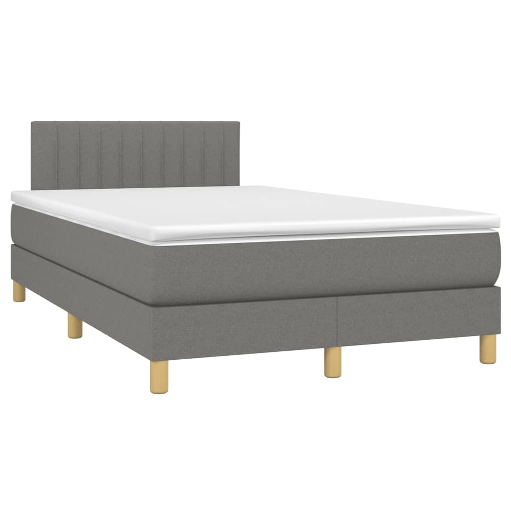 Krevet box spring s madracem tamnosivi 120 x 190 cm tkanina