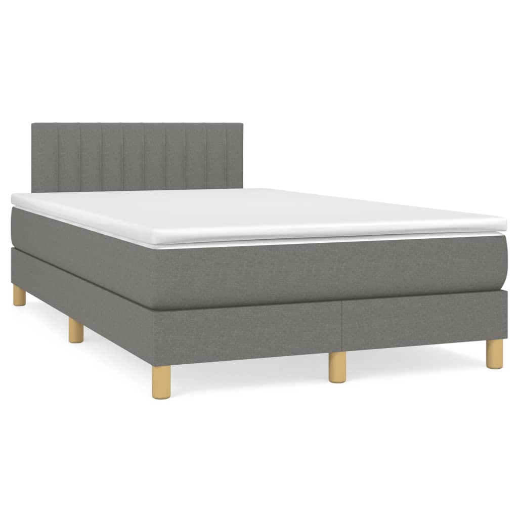Krevet box spring s madracem tamnosivi 120 x 190 cm tkanina