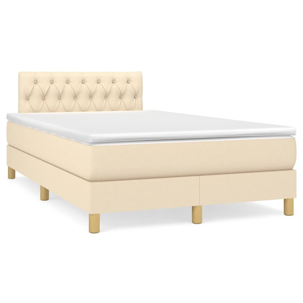 Krevet box spring s madracem krem 120 x 190 cm od tkanine
