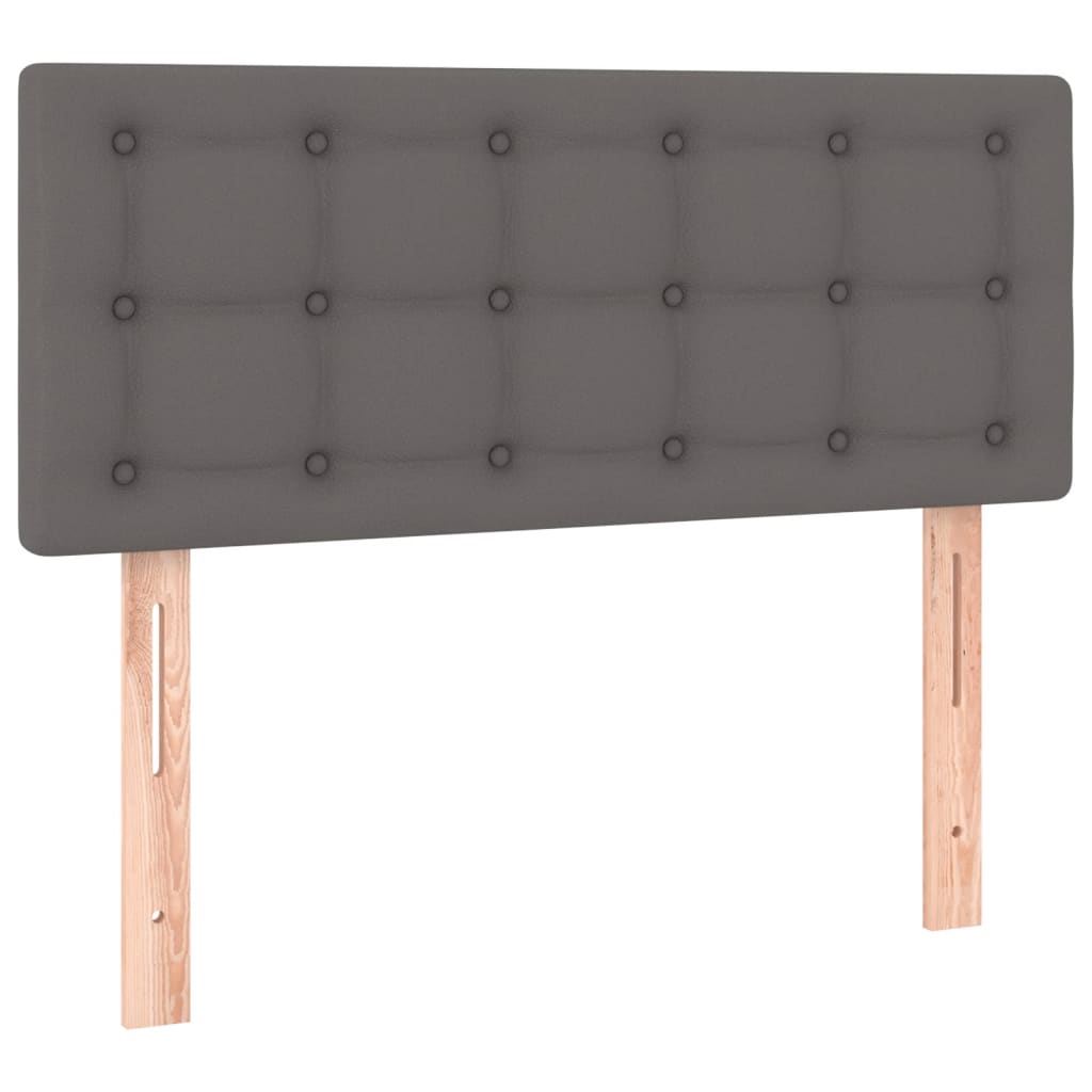 Krevet s oprugama i madracem sivi 120x190 cm od umjetne kože