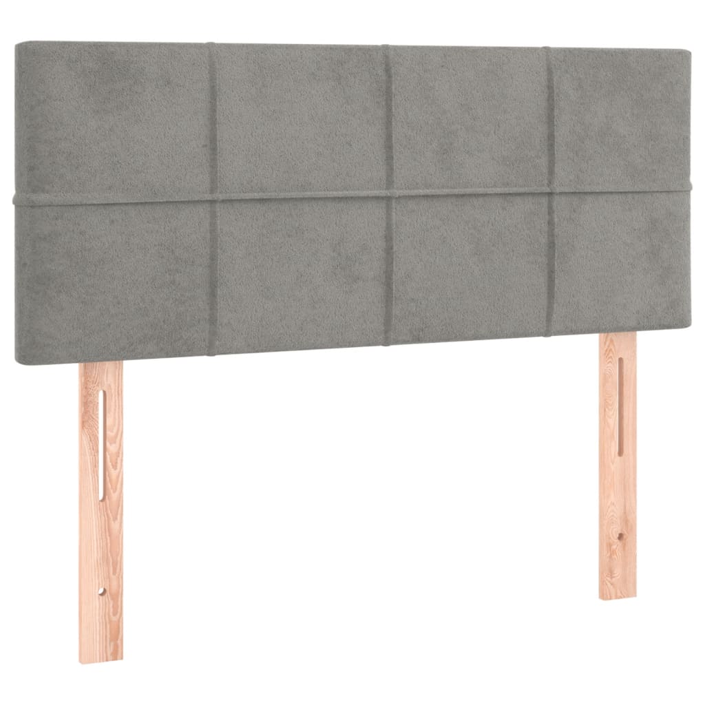 Krevet s oprugama i madracem svjetlosivi 120x190 cm baršunasti