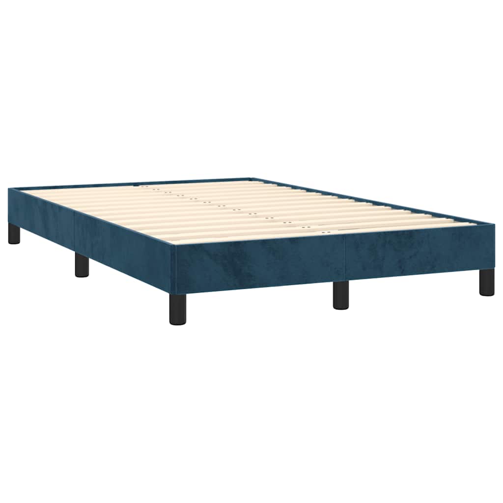 Krevet s oprugama i madracem tamnoplavi 120 x 190 cm baršun