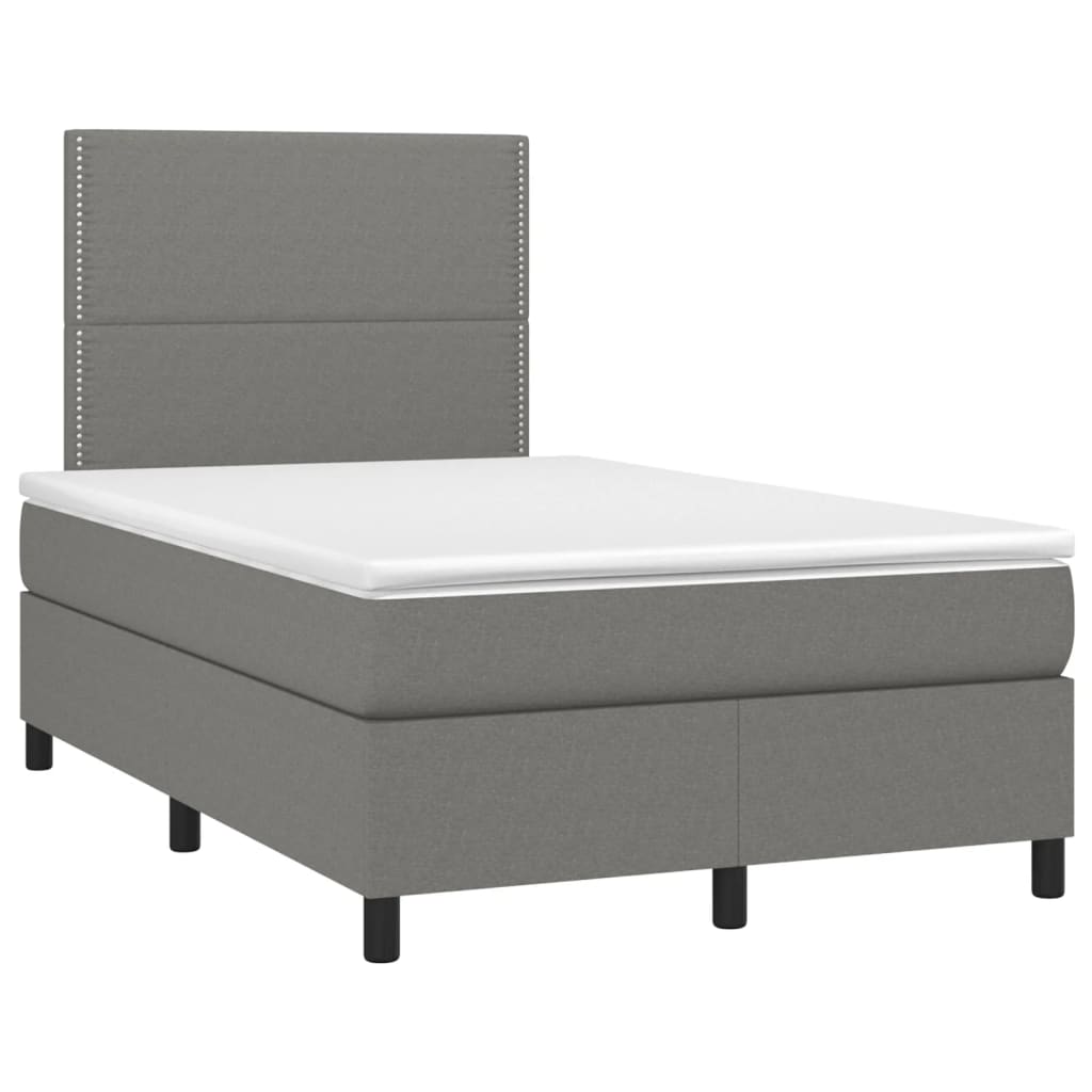 Krevet box spring s madracem tamnosivi 120 x 190 cm tkanina
