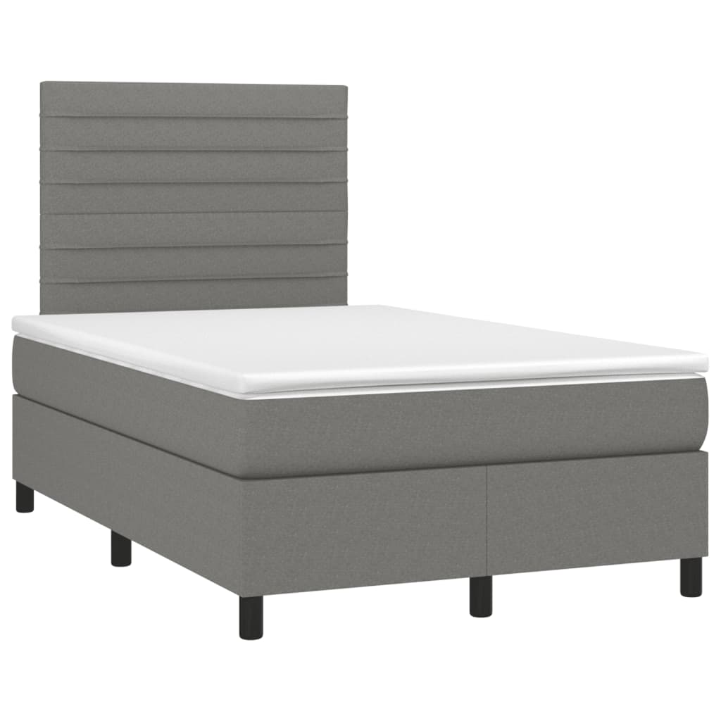 Krevet box spring s madracem tamnosivi 120 x 190 cm tkanina