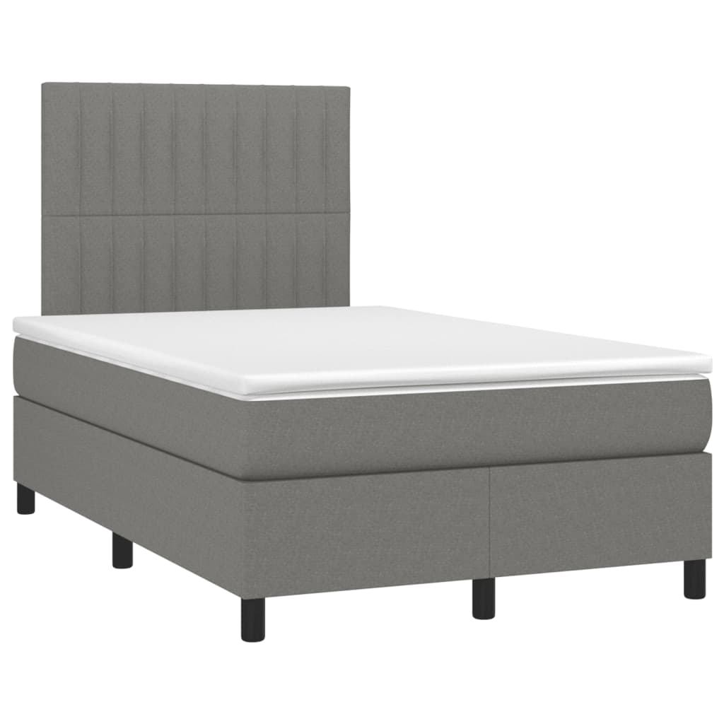 Krevet box spring s madracem tamnosivi 120 x 190 cm tkanina
