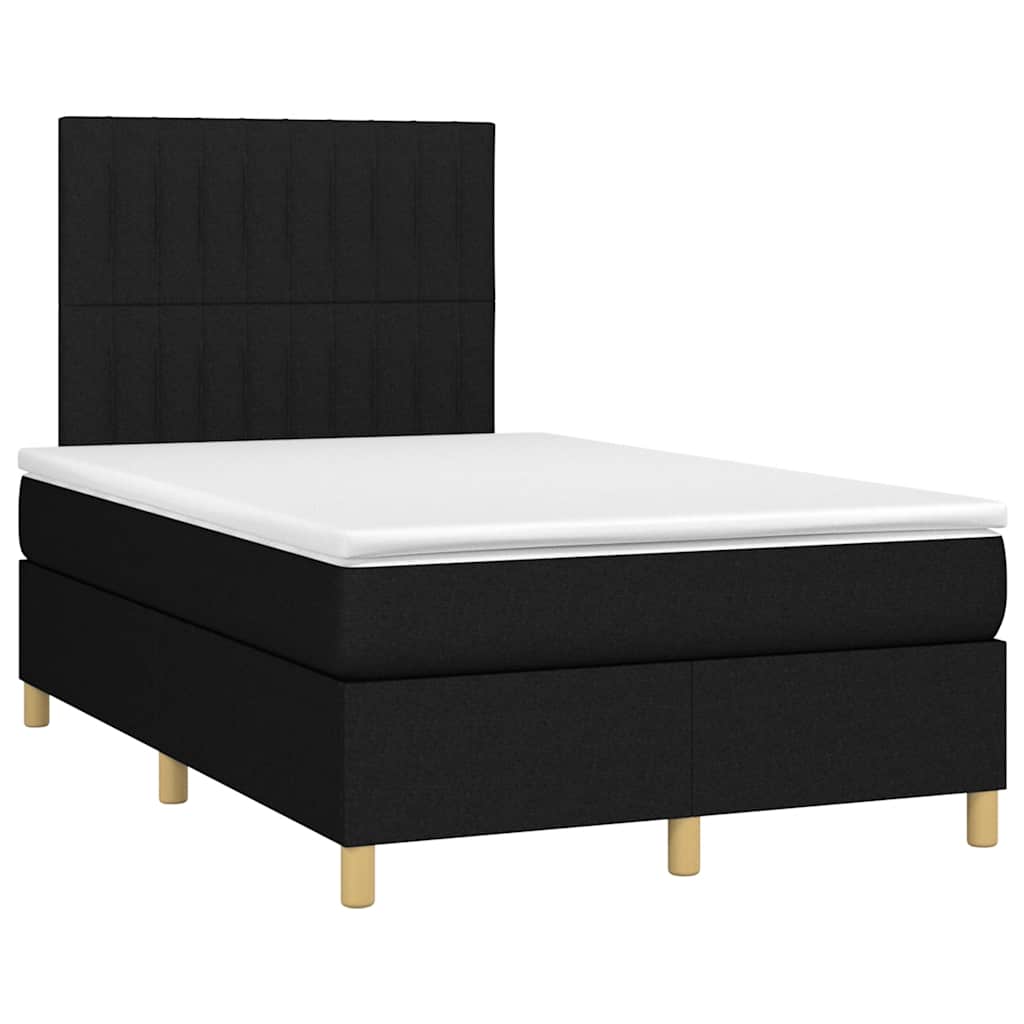Krevet box spring s madracem crni 120 x 190 cm od tkanine