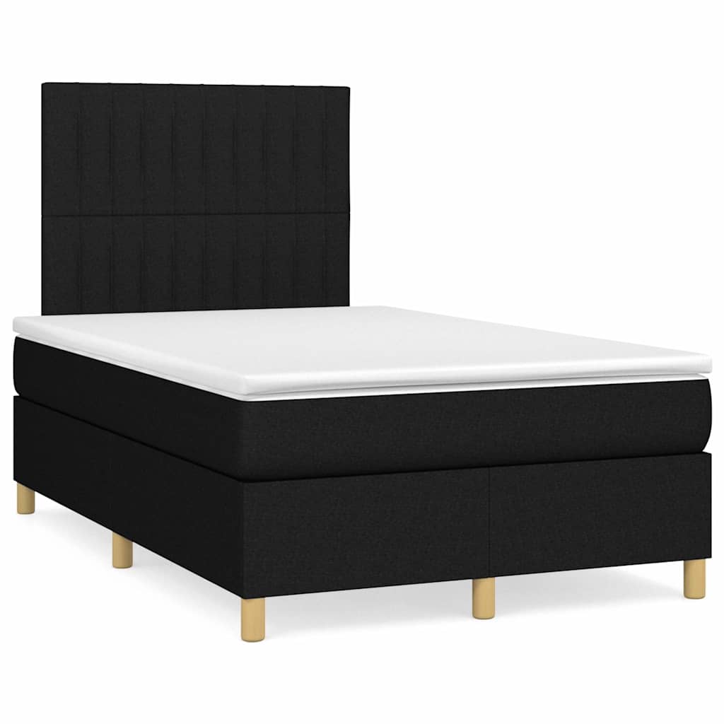 Krevet box spring s madracem crni 120 x 190 cm od tkanine