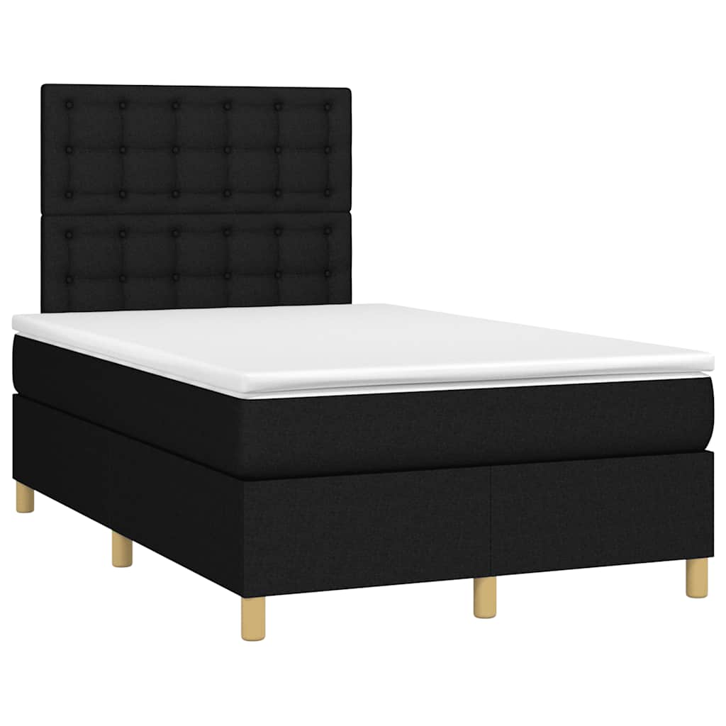 Krevet box spring s madracem crni 120 x 190 cm od tkanine