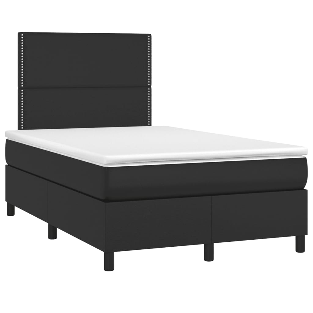 Krevet s oprugama i madracem crni 120x190 cm od umjetne kože
