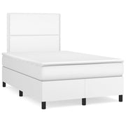 Krevet box spring s madracem bijeli 120x190 cm od umjetne kože