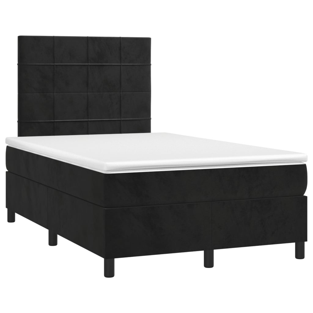 Krevet box spring s madracem crni 120 x 190 cm baršunasti