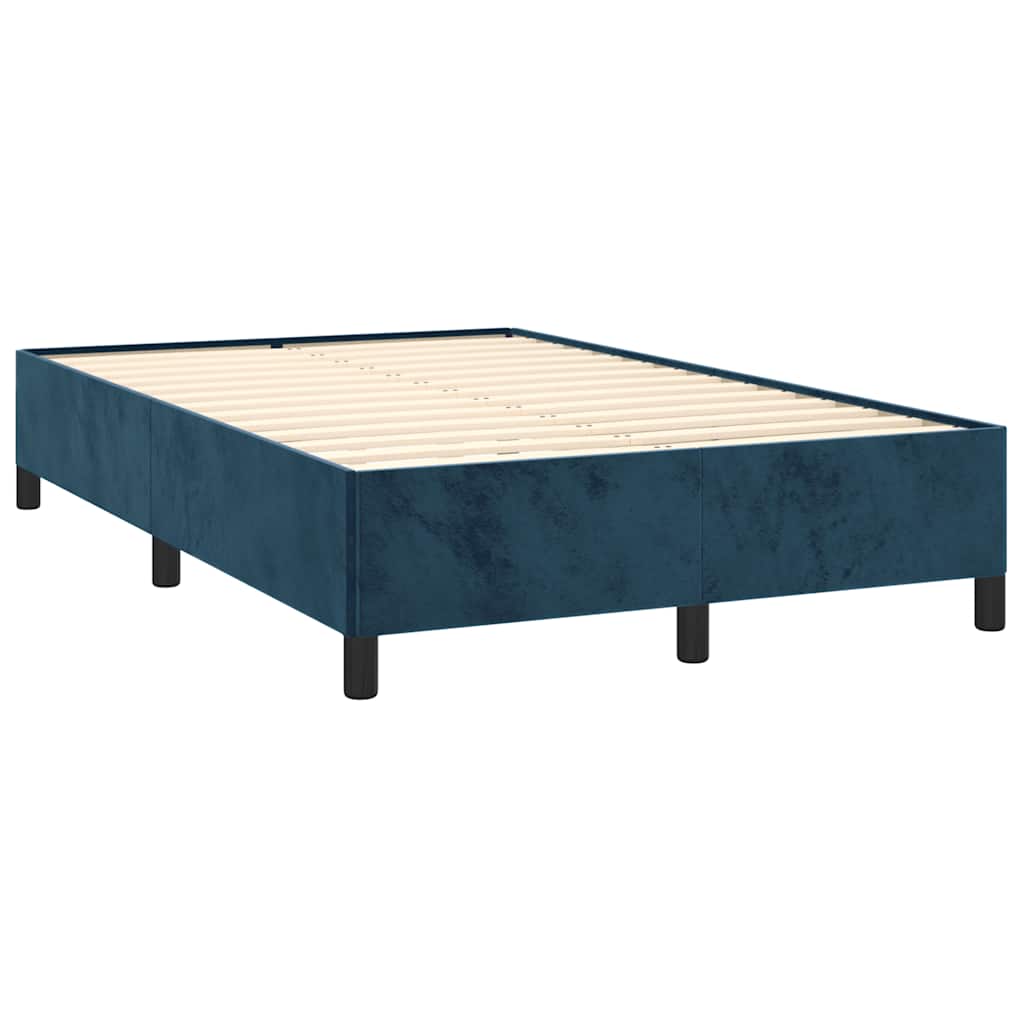 Krevet s oprugama i madracem tamnoplavi 120 x 190 cm baršun