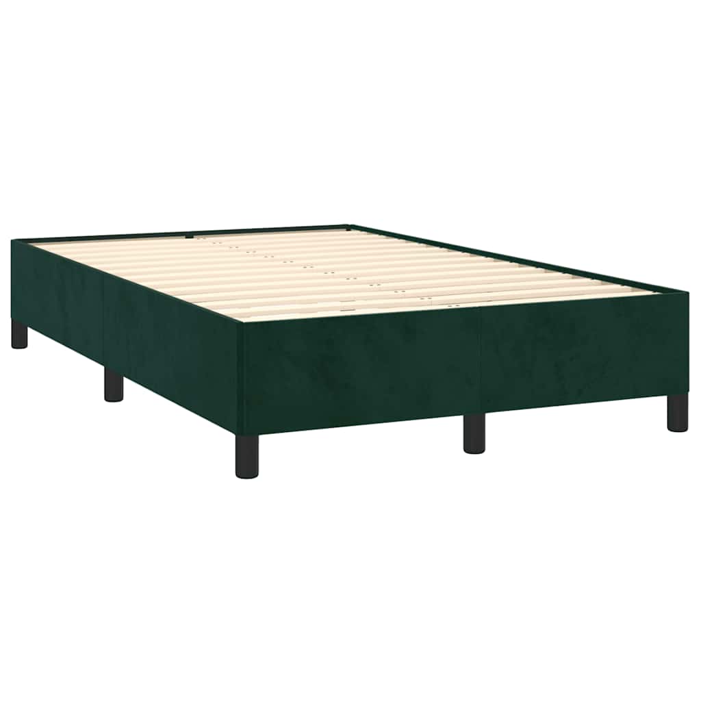 Krevet box spring s madracem tamnozeleni 120x190 cm baršunasti