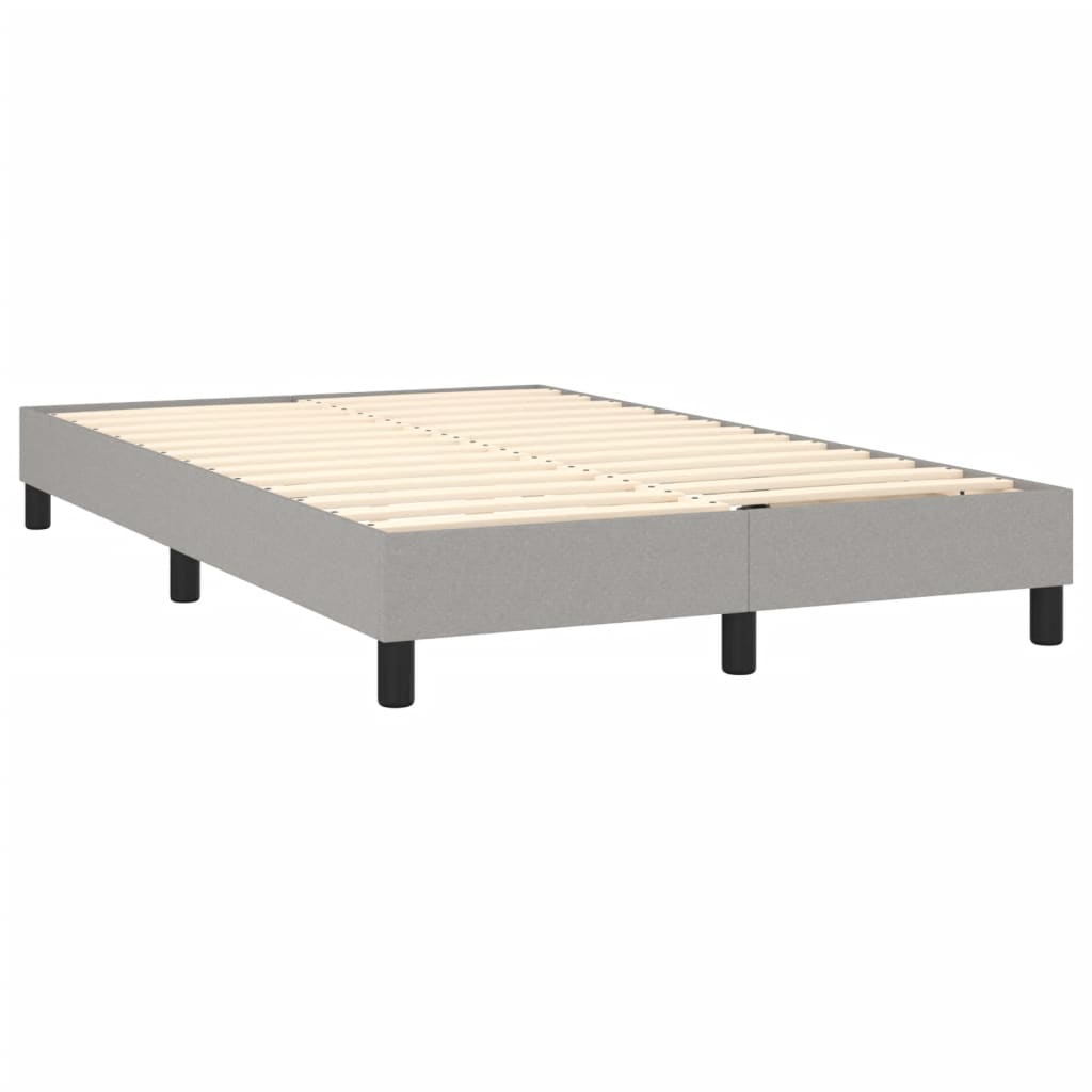 Krevet s oprugama i madracem LED svjetlosivi 120x190 cm tkanina