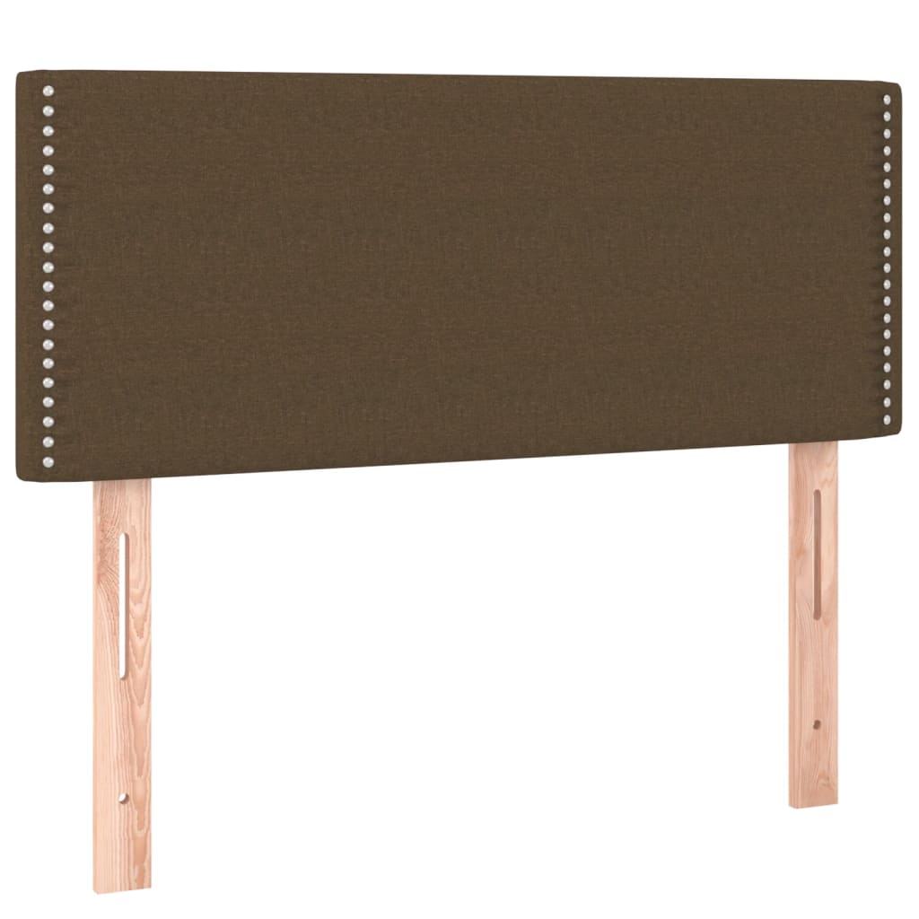 Krevet s oprugama i madracem LED tamnosmeđi 120x190 cm tkanina
