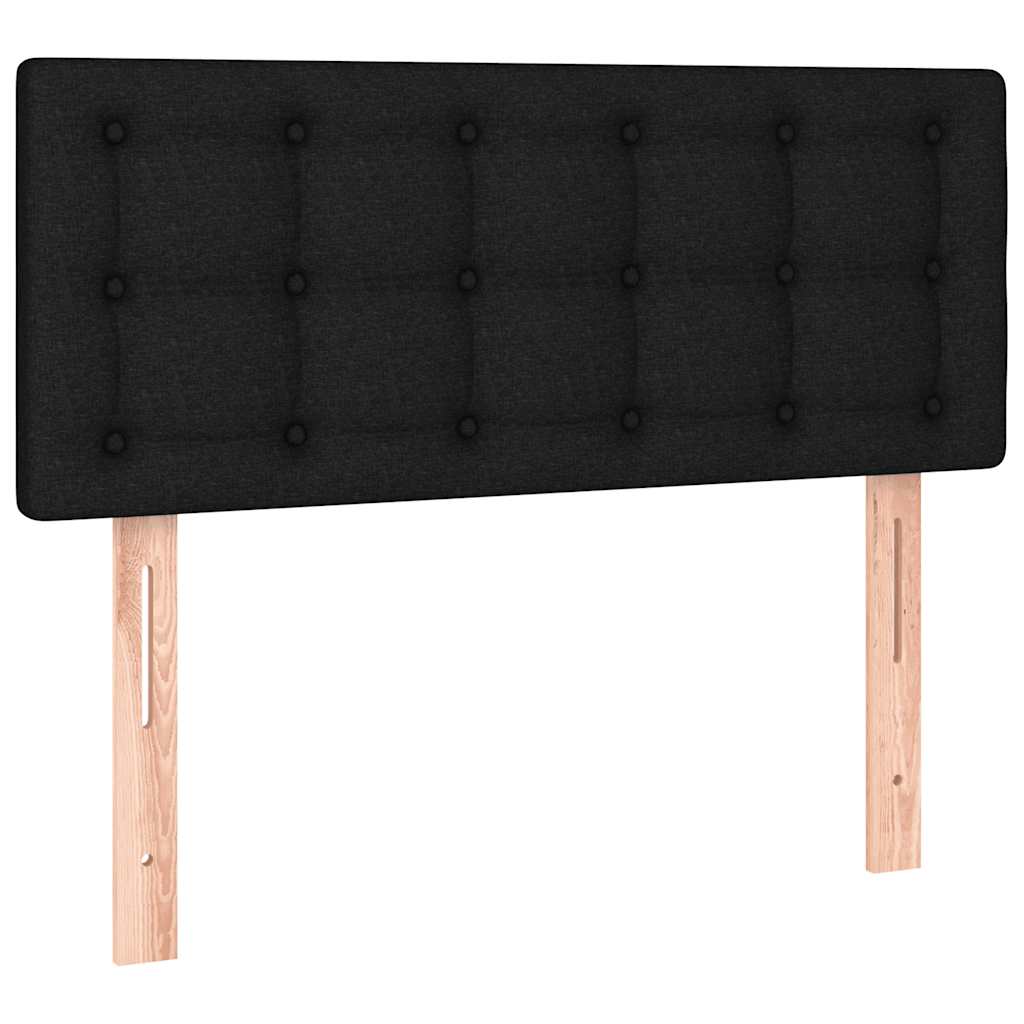 Krevet box spring s madracem LED crni 120 x 190 cm od tkanine