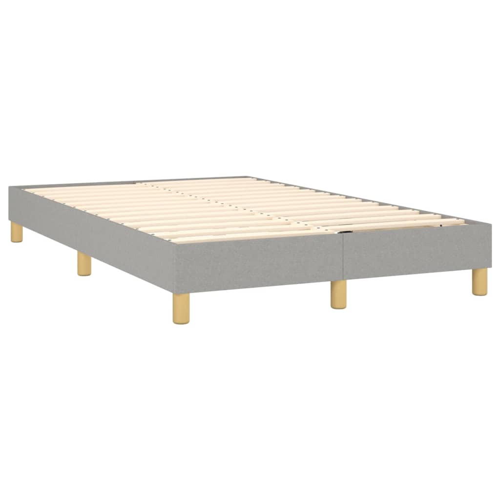 Krevet s oprugama i madracem LED svjetlosivi 120x190 cm tkanina