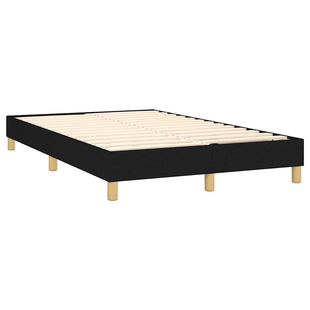 Krevet box spring s madracem LED crni 120 x 190 cm od tkanine